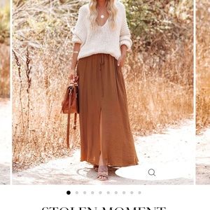 Camel Maxi Skirt